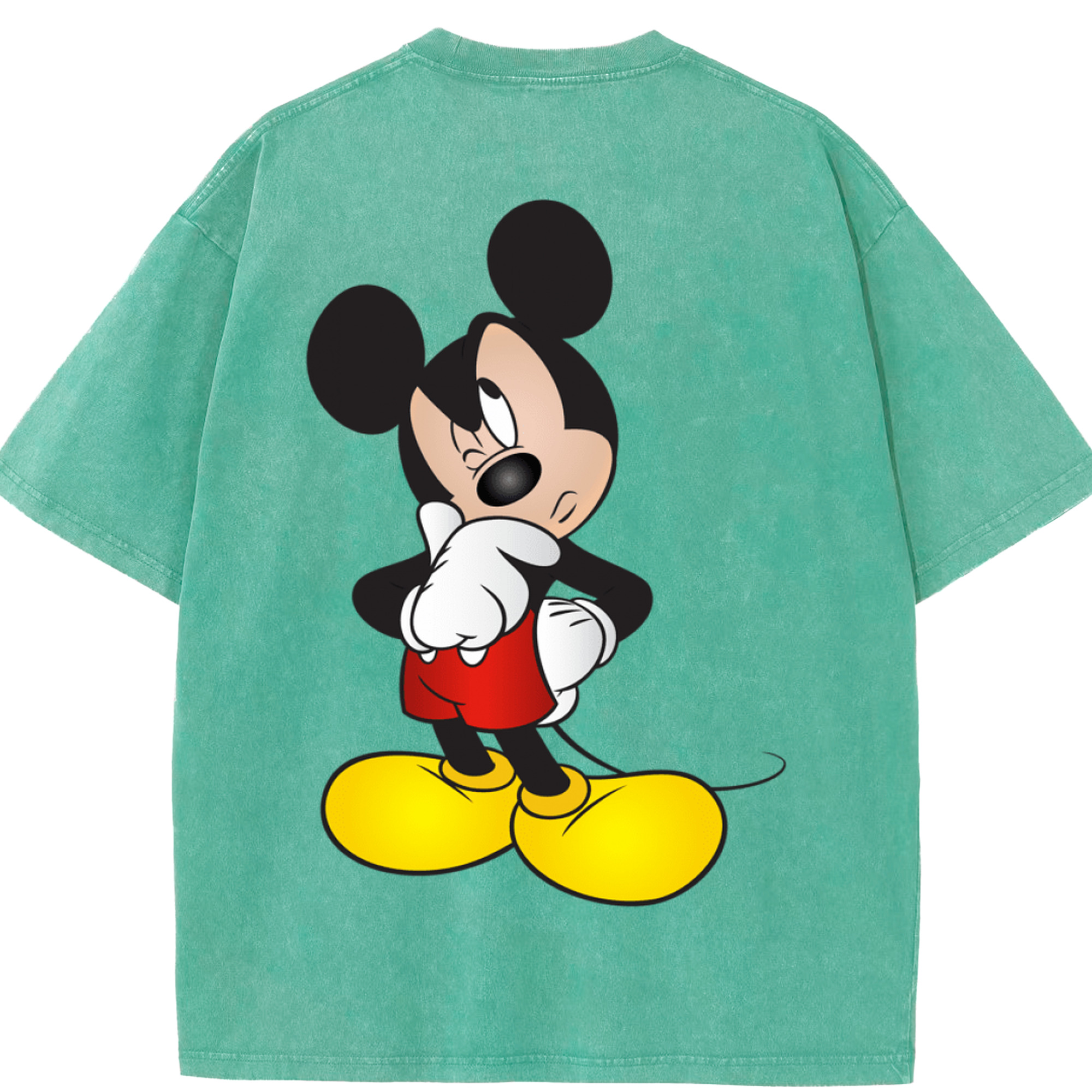 （画像用） ミッキーマウス Mickey Mouse 綿100% ヴィンテージ風 半袖Tシャツ（背面プリント）
